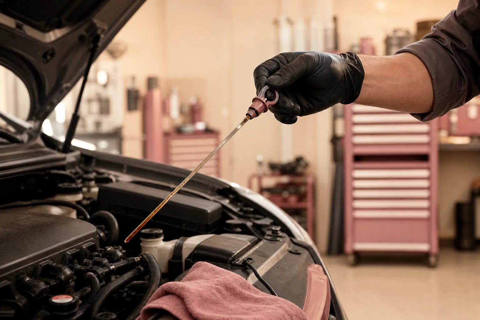 Automatic transmission fluid check during scheduled vehicle service, 1200x800